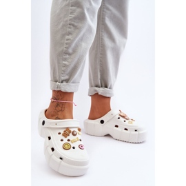 Kvinders Skumglas Crocs Med Dekorationer Hvid Marlett 2