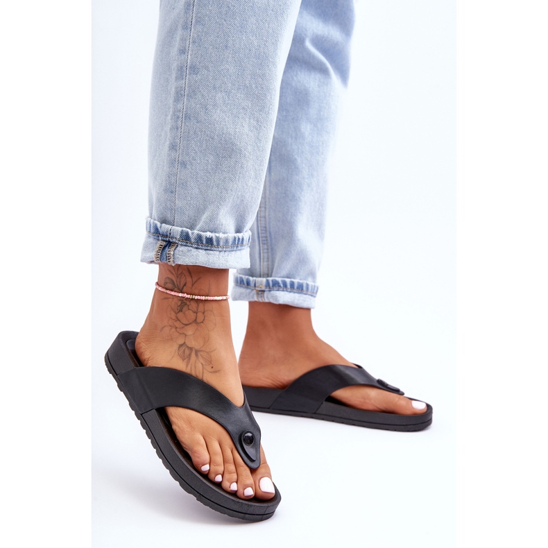 Platform flip flops til kvinder, sort Bellitta 1