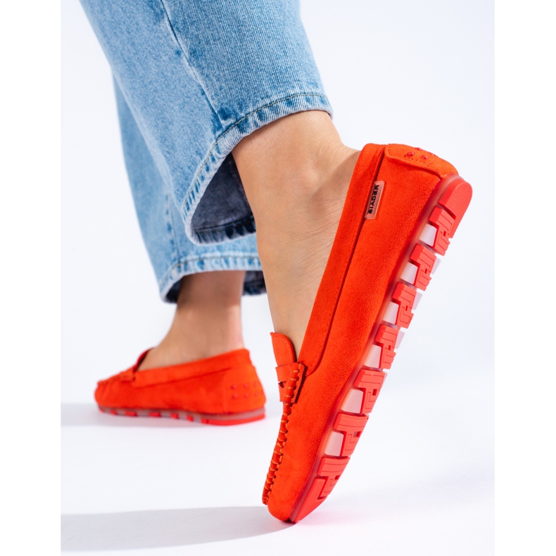 Orange loafers i ruskind til kvinder fra Shelovet 2