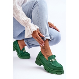 PS1 Slip-on Loafers i ruskind til kvinder Grøn Pure Love 2