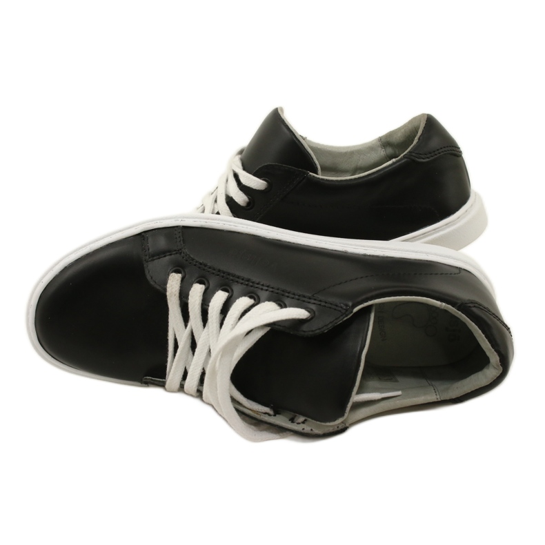 Vriston Sorte mænds læder sneakers 5