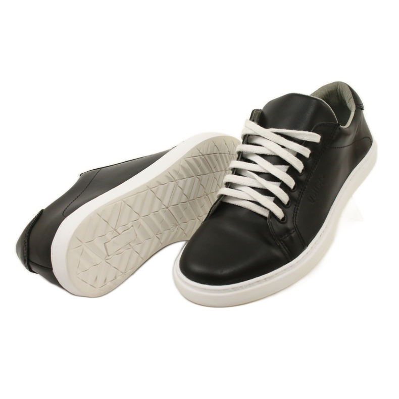 Vriston Sorte mænds læder sneakers 4