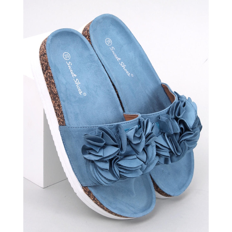 Rizzo Blue Flower Hjemmesko blå 1