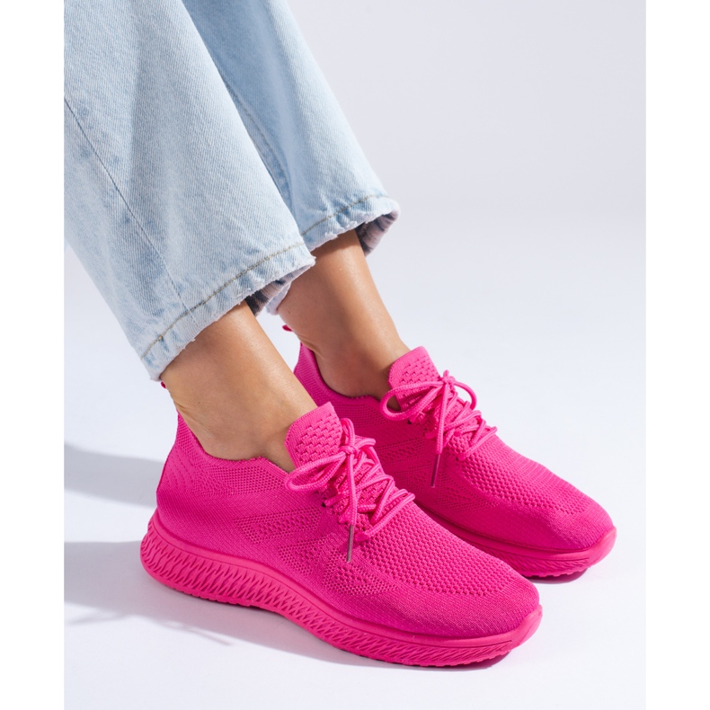 Shelovet pink tekstil sneakers lyserød 1