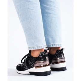 Goodin Sneakers i læderprint sort 2