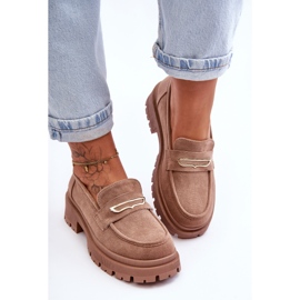 PS1 Slip-on Loafers i ruskind til kvinder Mørk Beige Pure Love 2