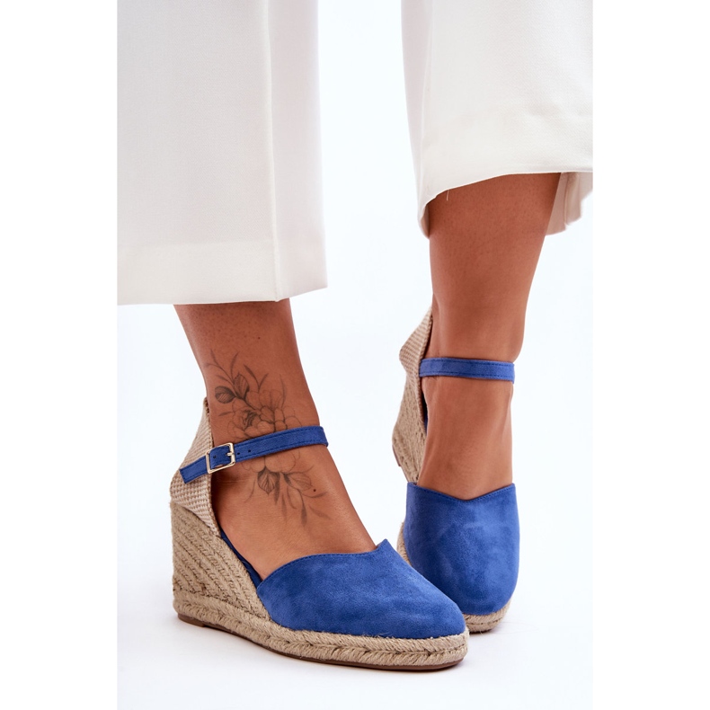 PG1 Suede Wedge Sandaler Blå Selfoss 2
