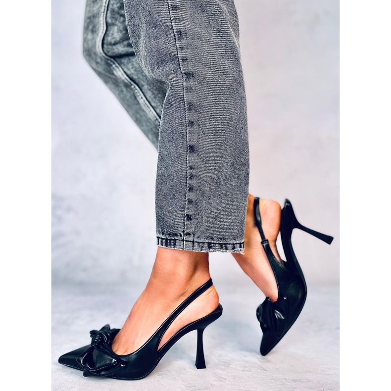 Åben hæl pumps Deluna Black sort 2
