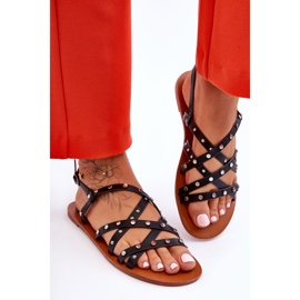 Damesandaler med ornamenter Sort Alemona 2