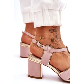 Evento Dame læder sandaler med lav hæl Pink Riley lyserød 2