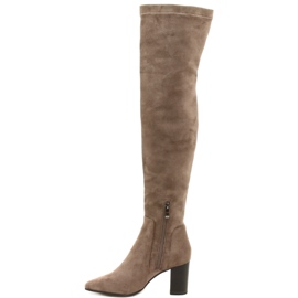 Taupe strækstøvler til kvinder Caprice 9-25521-41 355 beige over-knæ-støvler 1