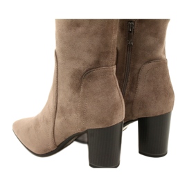 Taupe strækstøvler til kvinder Caprice 9-25521-41 355 beige over-knæ-støvler 3