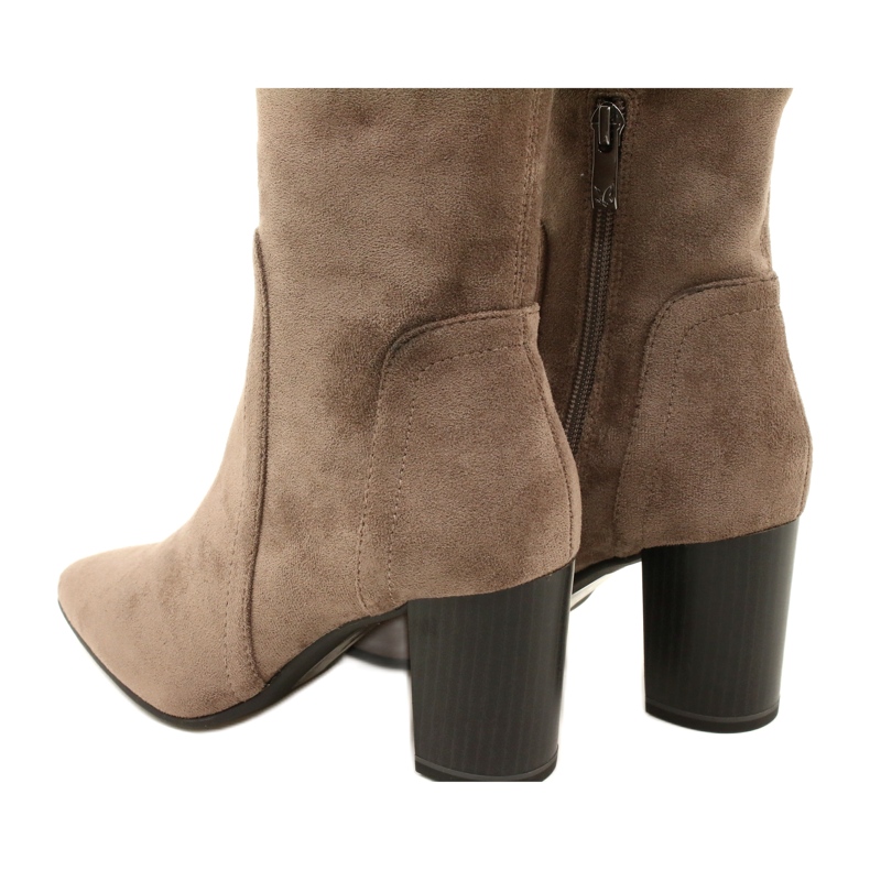 Taupe strækstøvler til kvinder Caprice 9-25521-41 355 beige over-knæ-støvler 3