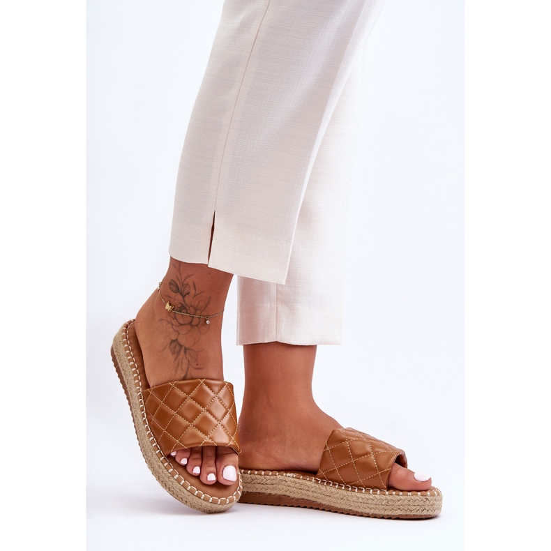 Dame Camel Lullaby Platform Hjemmesko brun 1