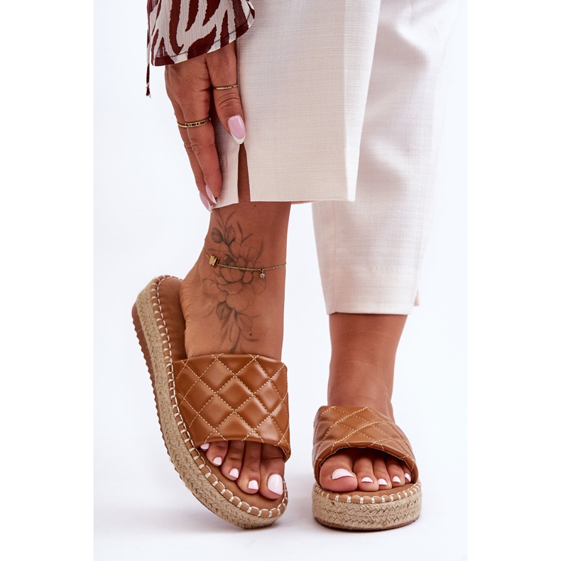 Dame Camel Lullaby Platform Hjemmesko brun 2
