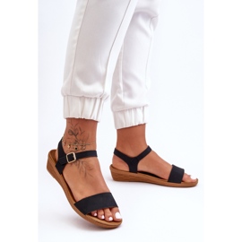 Klassiske Low Wedge Sandaler Sort Arya 2