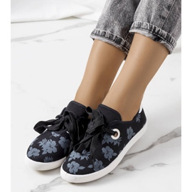 Sorte blomstrede sneakers fra Hurstie 1