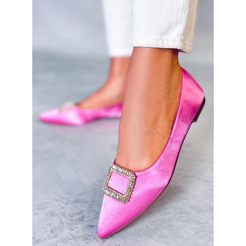 Elegante ballerinaer med Lorella Fushia-sten lyserød 2