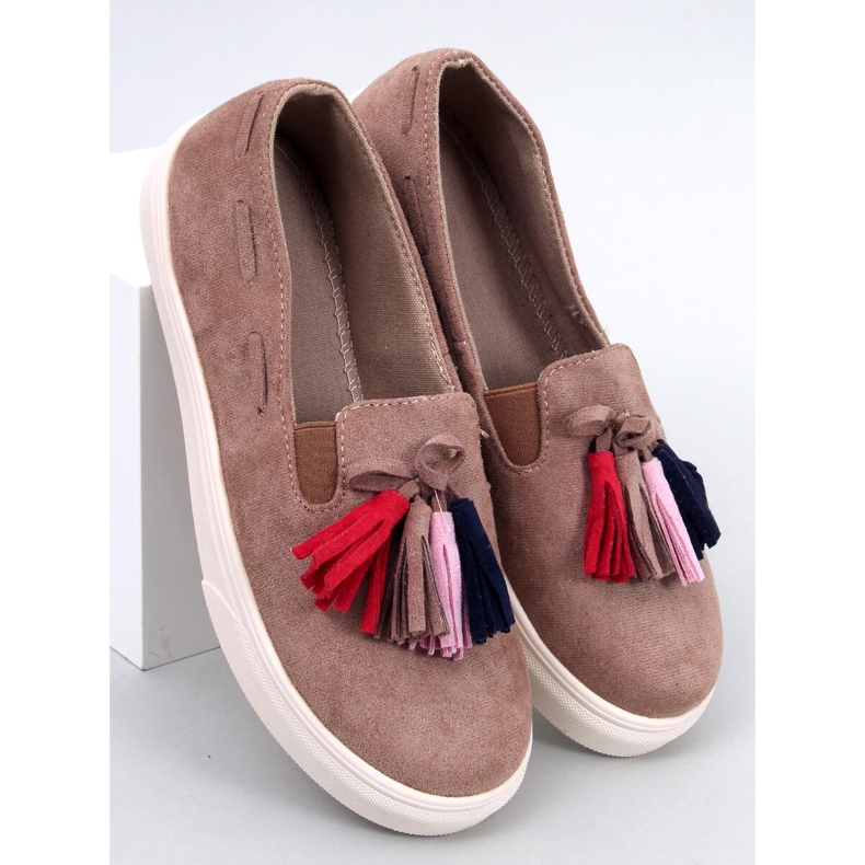 Salma Khaki sneakers med frynser beige 1