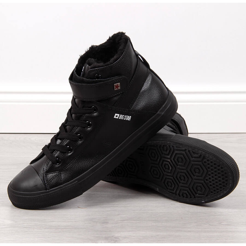 Isolerede sorte sneakers til mænd Big Star Y174020F 2