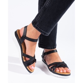 Shelovet sorte platformssandaler 1