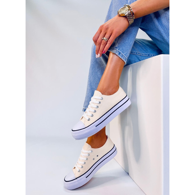 Fargis Beige klassiske sneakers til kvinder 2