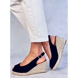 Nevil Black espadriller med åben tå sort 2