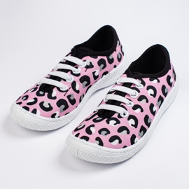 SHELOVET Slip-on sneakers til børn i lyserødt 3F leopardmønster 1