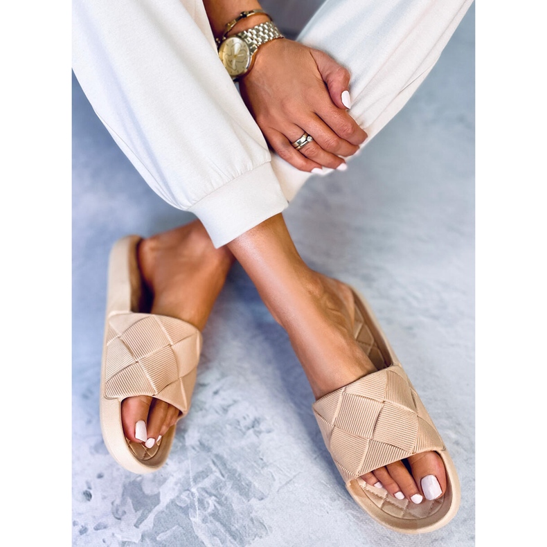 Lottner Khaki Rubber Slides beige 2