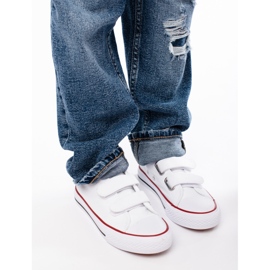 Hvide Shelovet velcro sneakers til børn 2