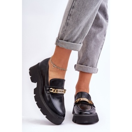 PS1 Klassiske loafers på en tyk platform, sort fang mig! 1
