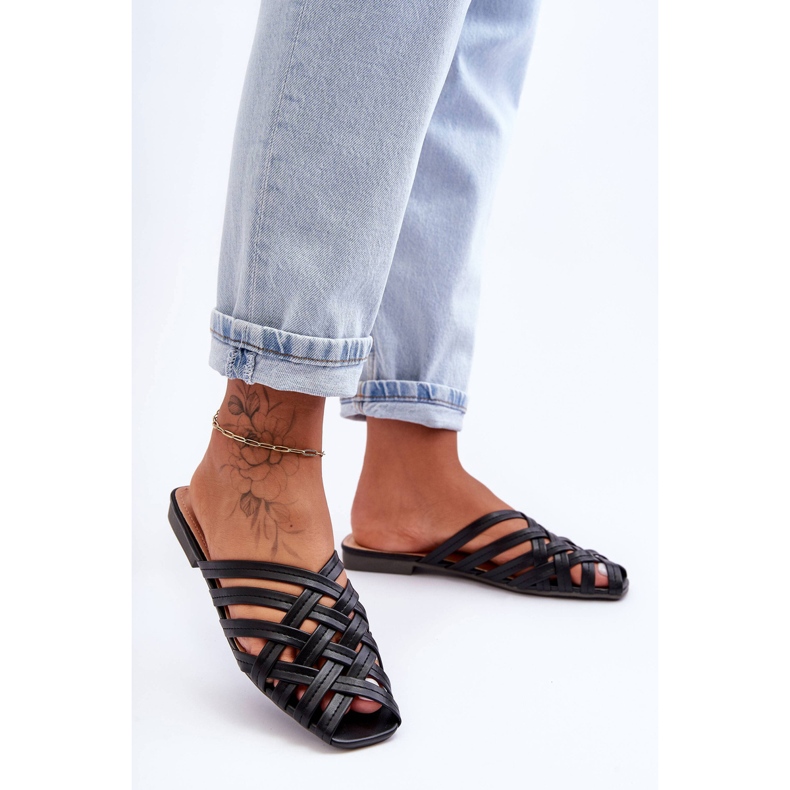 PS1 Damesandaler med striber Sort Doralia 1