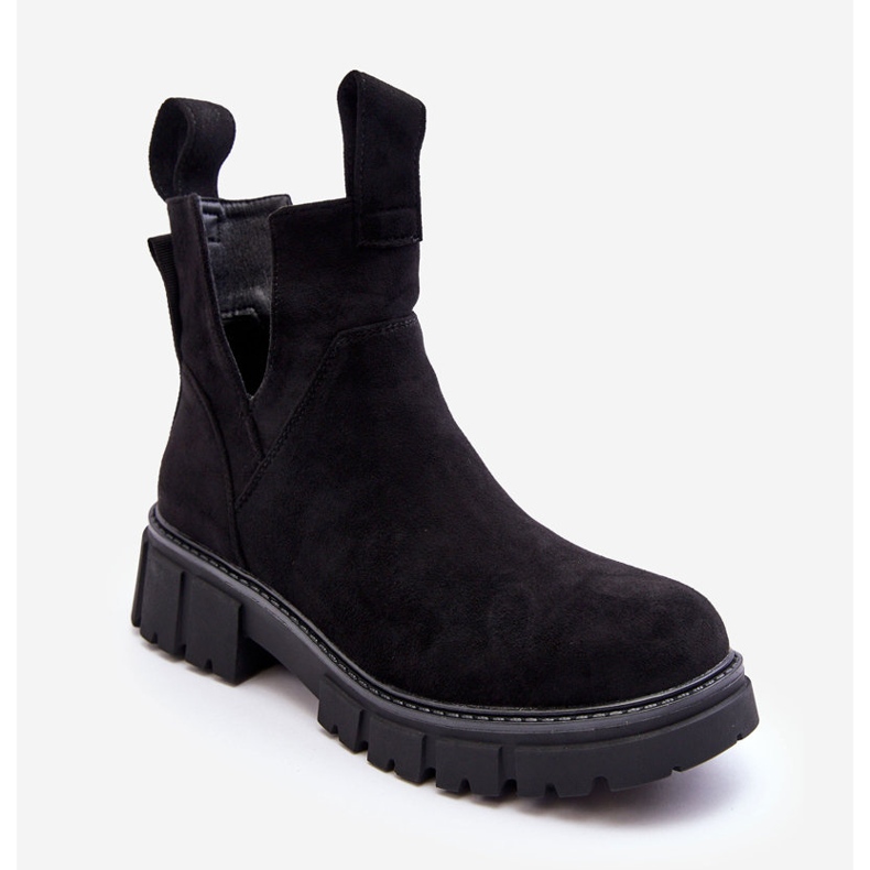 Cut Out Worker Boots Black Heaven sort 1