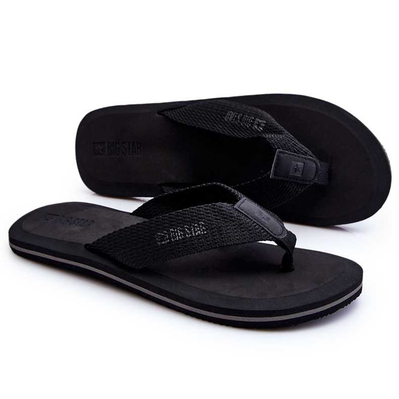 Herre Foam Flip Flops Big Star LL174618 Sort 4