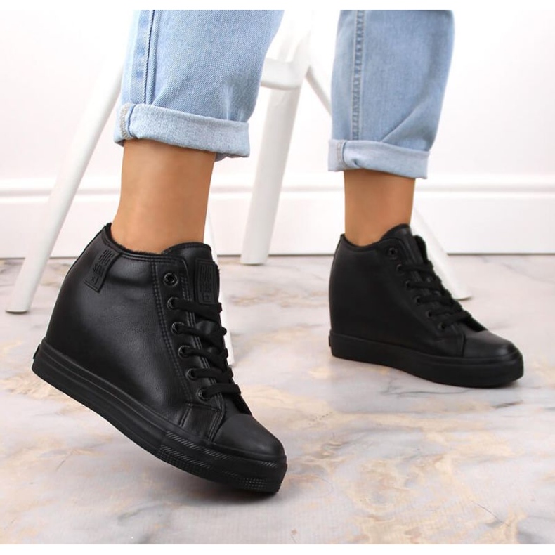 Big Star W INT1899A isolerede wedge sneakers sort 2