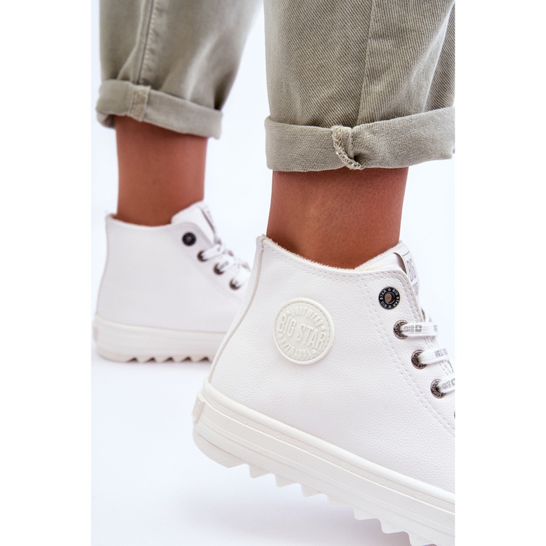 Kvinders sneakers Big Star High Warm White GG274108 hvid 1
