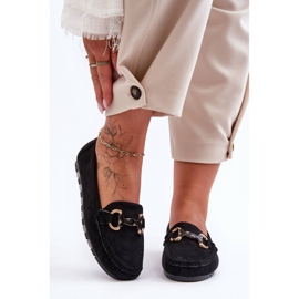PG1 Dame ruskind loafers med dekoration Sort Dionira 1