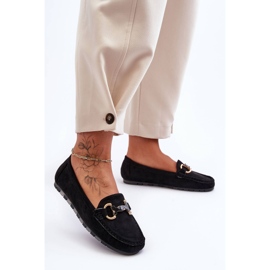 PG1 Dame ruskind loafers med dekoration Sort Dionira 2