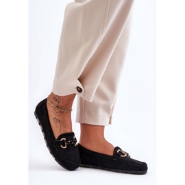 PG1 Dame ruskind loafers med dekoration Sort Dionira 6