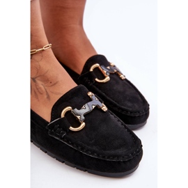 PG1 Dame ruskind loafers med dekoration Sort Dionira 5