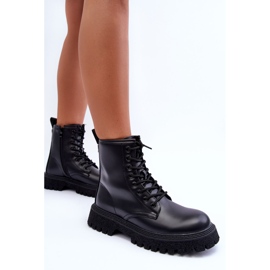 Vinceza Arbejdsstøvler i læder til kvinder, sorte Poonah 5