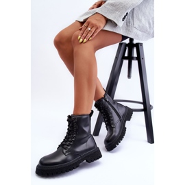 Vinceza Arbejdsstøvler i læder til kvinder, sorte Poonah 8