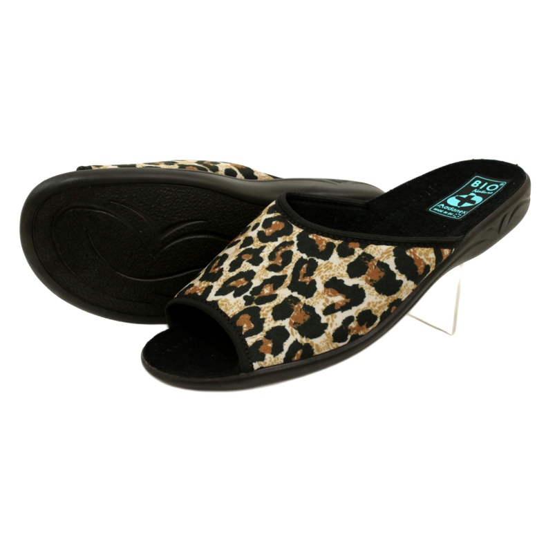 Adanex 16833 leopard hjemmesko til kvinder sort 4