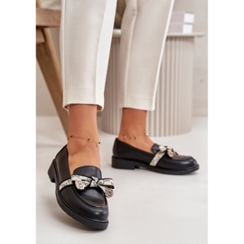 Dame lædersko Loafers Sort S.Barski HY330 2