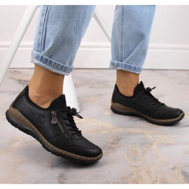 Læder slip-on sko Rieker W RKR609 sort 2