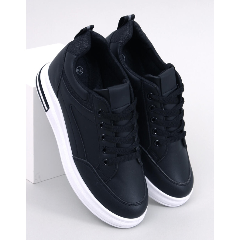 Cheeve Black wedge sneakers sort 1