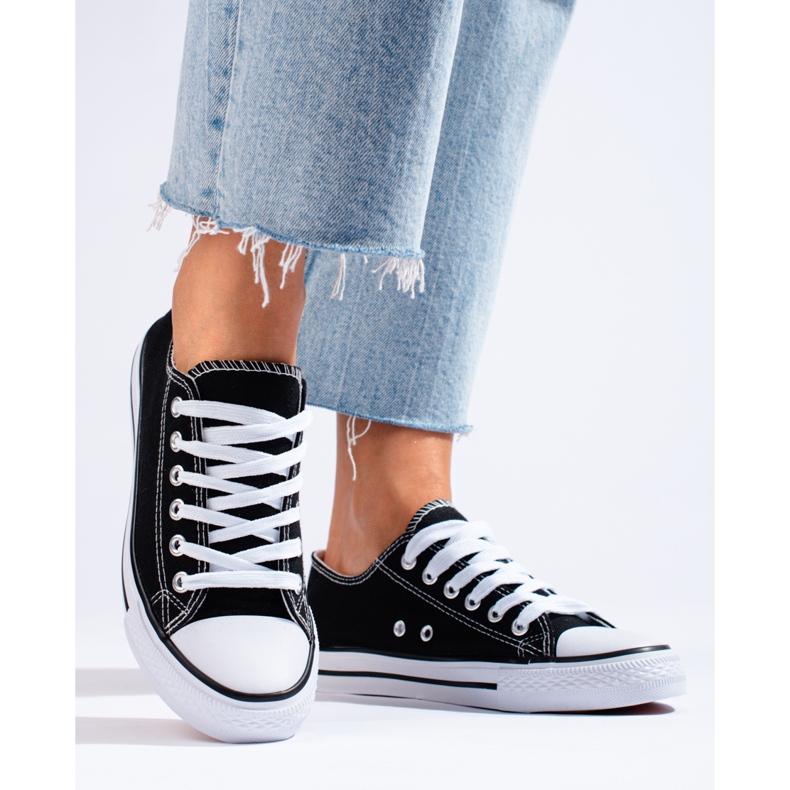 Klassiske sorte Shelovet sneakers til kvinder 2