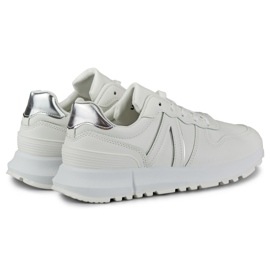 Hvide sneakers til kvinder med sølvkant 1