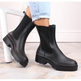 Chelsea-støvler til kvinder, sorte gummistøvler, Big Star MM274695 1