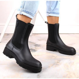 Chelsea-støvler til kvinder, sorte gummistøvler, Big Star MM274695 2